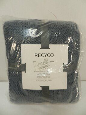 ECYCO Cable Knit blue Throw Blanket couch bed 50" x 60" Sealed NEW NWT